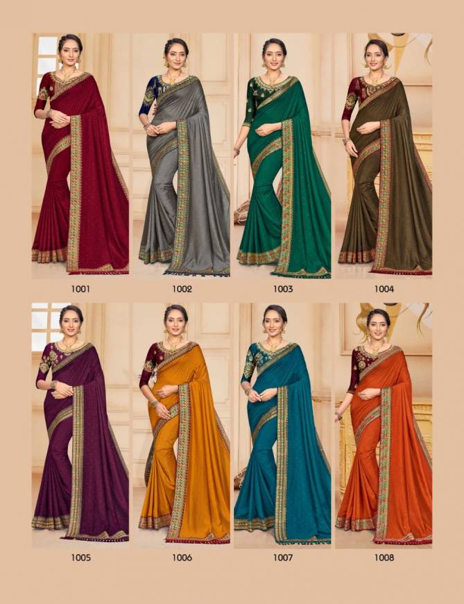 Ronisha Sindhuri New Festive Wear Vichitra Silk Designer Saree Collection